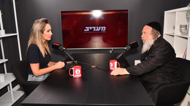 הרב אברהם מרדכי גוטליב, מיקי לוין (צילום: אבשלום ששוני)