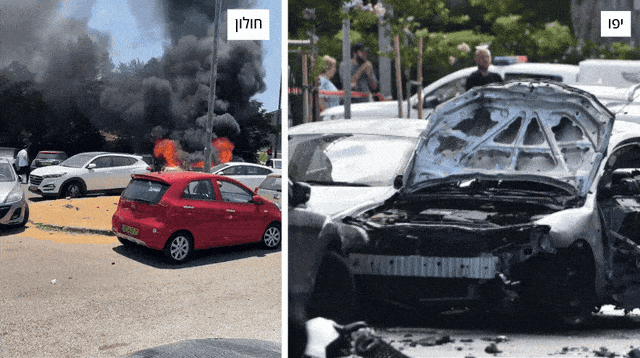 פיצוץ רכב בחולון ויפו (צילום: רשתות חברתיות, שימוש לפי סעיף 27 א')