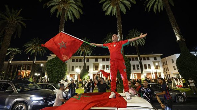 אוהדי מרוקו חוגגים (צילום: Gettyimages)