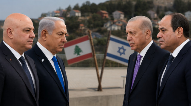 ארדואן וא-סיסי, נתניהו ועאון. ההסכם בלבנון (צילום: רויטרס)