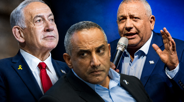 גדי איזנקוט, דדי שמחי, בנימין נתניהו (צילום: יונתן זינדל פלאש 90, חיים גולדברג פלאש 90, אבשלום ששוני)