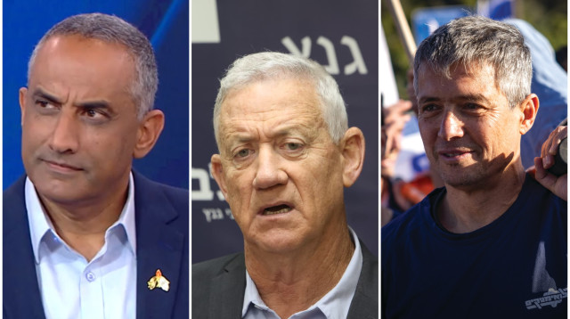 יועז הנדל, בני גנץ, דדי שמחי (צילום: חיים גולדברג, פלאש 90,מרק ישראל סלם,צילום מסך ערוץ 12)