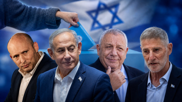 יאיר גולן, גדי איזנקוט, בנימין נתניהו ונפתלי בנט (צילום: יונתן זינדל,מרים אלסטר,צפריר אביוב, פלאש 90,אוליבייה פיטוסי,פלאש 90)