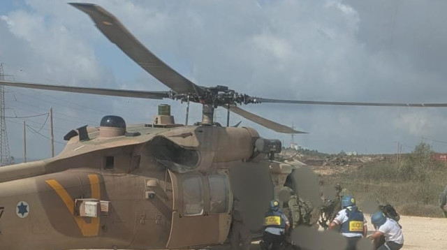 הפיגוע בחוות גלעד, המסוק שפינה את הפצועים (צילום: תיעוד מבצעי מד"א)
