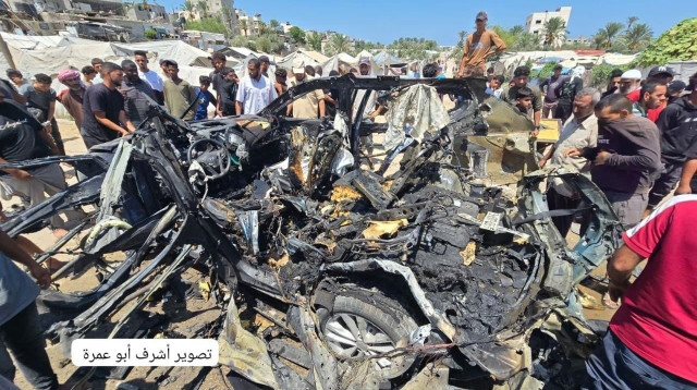 זירת חיסול בעזה (צילום: רשתות חברתיות ערביות,צילום מסך לפי סעיף 27א)