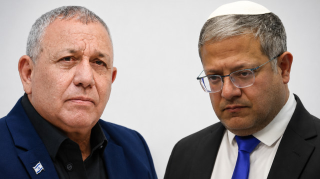 איתמר בן גביר, גדי איזנקוט (צילום: מרק ישראל סלם,אבשלום ששוני)