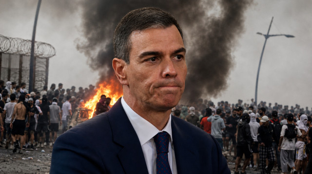 פדרו סנצ'ס והמהומות במובלעת הספרדית (צילום:  Carlos Alvarez/Getty Images, Abdel Majid BZIOUAT / AFP via Getty Images)