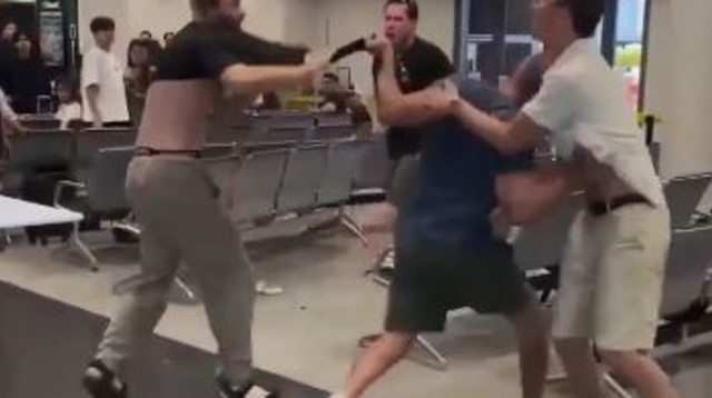 אירוע האלימות בין הגבר האמריקאי ליהודי, לכאורה בגלל קריאות אנטישמיות (צילום: שימוש לפי סעיף 27 א')