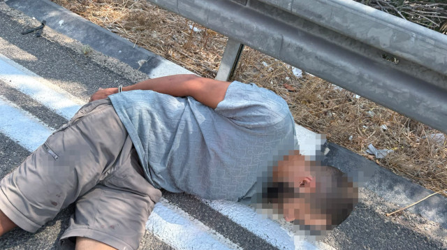 החשוד שנורה ונעצר (צילום: דוברות המשטרה)