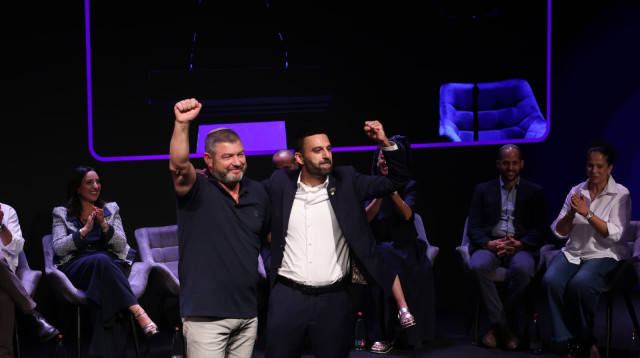 השקת מפלגת "עמך ישראל", יוסף חדאד, עופר וינטר (צילום: מרק ישראל סלם)