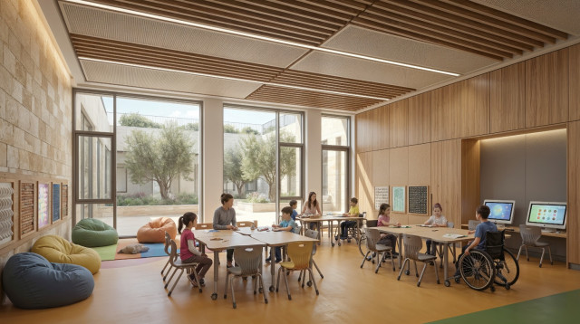 הדמיה: חינוך משולב, קמפוס שלוה, ירושלים (צילום: מילוסלבסקי אדריכלים)