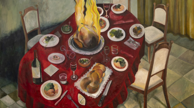 The Offering, שמן על בד, 2026 (צילום: לנה גומון)