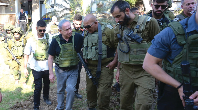 נתניהו בסיור בעוטף עזה (צילום: אבי אוחיון, לע"מ)