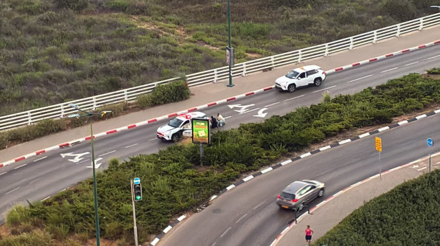 מזירת אירוע הירי בנתניה (צילום: רשתות חברתיות, שימוש לפי סעיף 27 א')