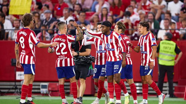 שחקני אתלטיקו מדריד חוגגים (צילום: Getty Images Sport)
