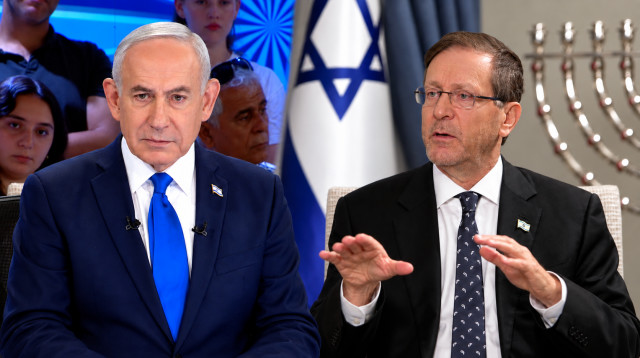 יצחק הרצוג, בנימין נתניהו (צילום: צילום מסך ערוץ 12, צילום מסך ערוץ 14)