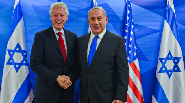 בנימין נתניהו, ביל קלינטון (צילום: קובי גדעון, לע"מ)