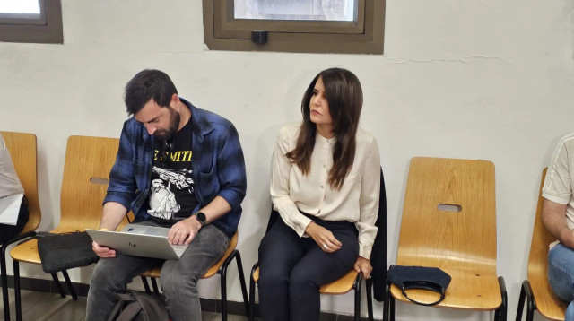 אלונה ברקת, הפועל באר שבע, בבית הדין של ההתאחדות לכדורגל (צילום: יניב טוכמן)