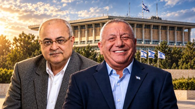 אחמד טיבי, גדי איזנקוט (צילום: אבשלום ששוני,פלאש 90)