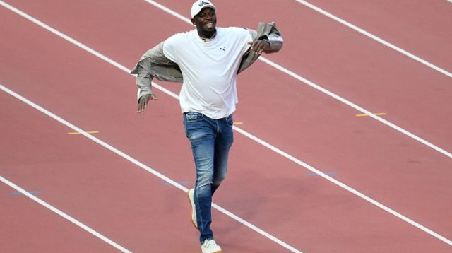 יוסיין בולט על המסלול (צילום: GettyImages)