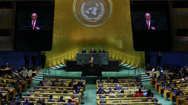 בנימין נתניהו באו"ם (צילום: REUTERS/Mike Segar)