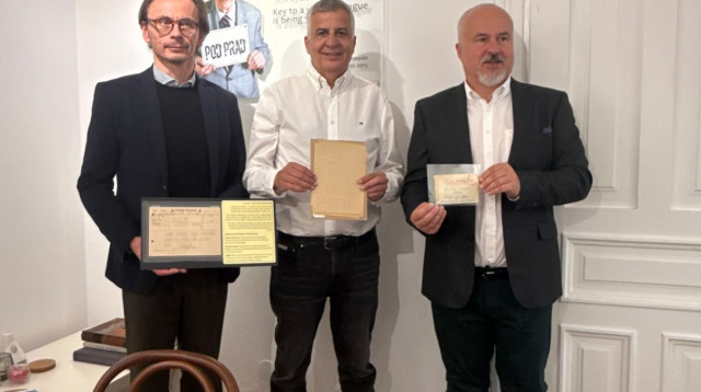 הסכם בין מוזיאון אושוויץ־בירקנאו למוזיאון השואה בחיפה (צילום:  יערית שושן)