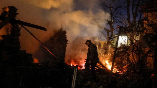 תקיפות רחפנים בקייב, אוקראינה (צילום: REUTERS/Gleb Garanich)