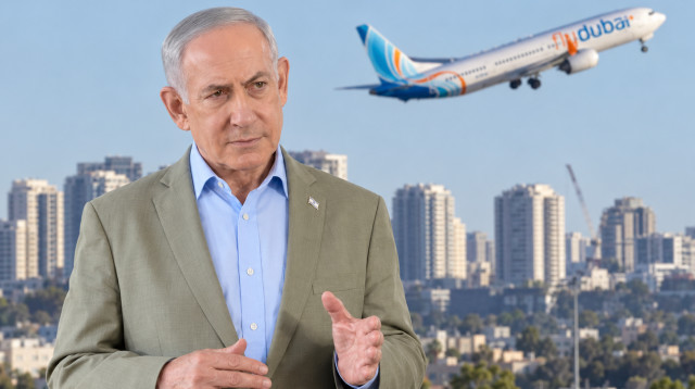 בנימין נתניהו, פליי דובאי (צילום: בינה מלאכותית)