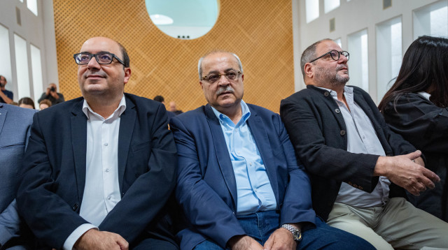 עופר כסיף, אחמד טיבי, סאמי אבו שחאדה בדיון בג"ץ (צילום: יונתן זינדל, פלאש 90)