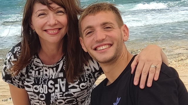יונתן סביצקי ז"ל ובלה (צילום: פרטי)