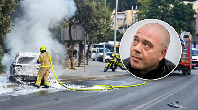 איציק בר מוחא וזירת החיסול (צילום: פלאש 90,כבאות והצלה)