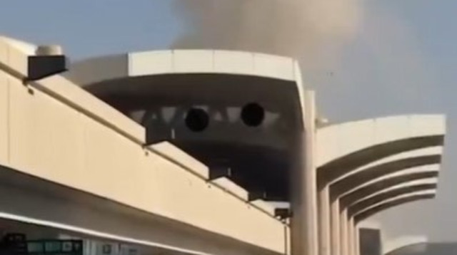 פיצוץ בנמל התעופה "המלך חאלד" בריאד, סעודיה (צילום: צילום מסך רשת X)