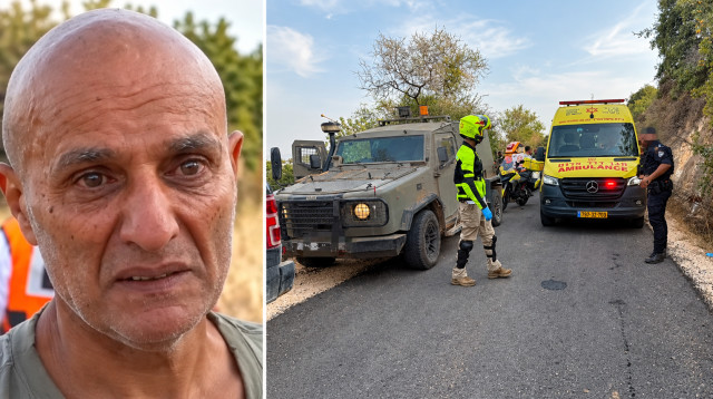 כוחות הביטחון ההצלה ותומר דואדי בזירת פיצוץ הנפל ברכס רמים בצפון (צילום: תיעוד מבצעי מד"א,צילום מסך ערוץ 12)