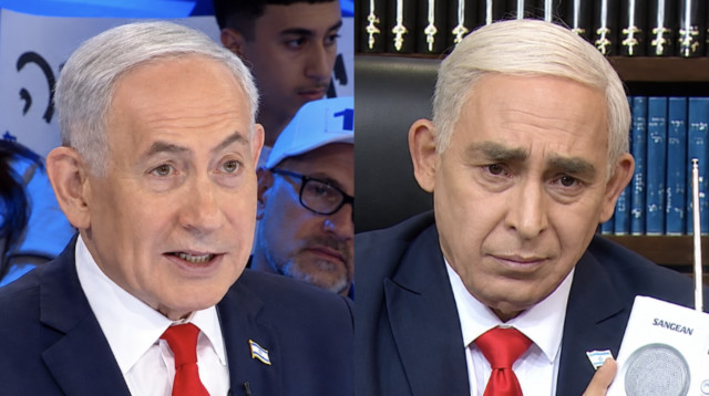 בנימין נתניהו - גרסאות המציאות וארץ נהדרת (צילום: ערוץ 12, ערוץ 14)