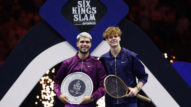 קרלוס אלקראס ויאניק סינר (צילום: Clive Brunskill / Staff)