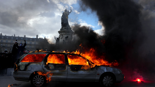 המחאה בצרפת (צילום: Photo by Carl Court/Getty Images)