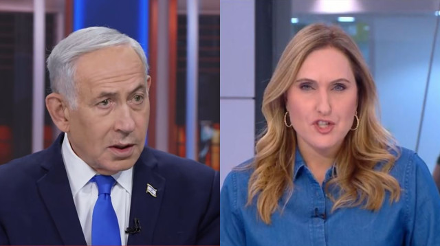 קרן מרציאנו, בנימין נתניהו (צילום: צילום מסך ערוץ 12, צילום מסך I24NEWS)