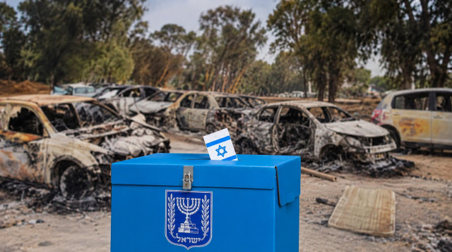 קלפי, שבעה באוקטובר (צילום: חיים גולדברג,נוצר באמצעות AI)