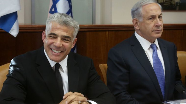 בינימין נתניהו יאיר לפיד (צילום: מרק ישראל סלם)