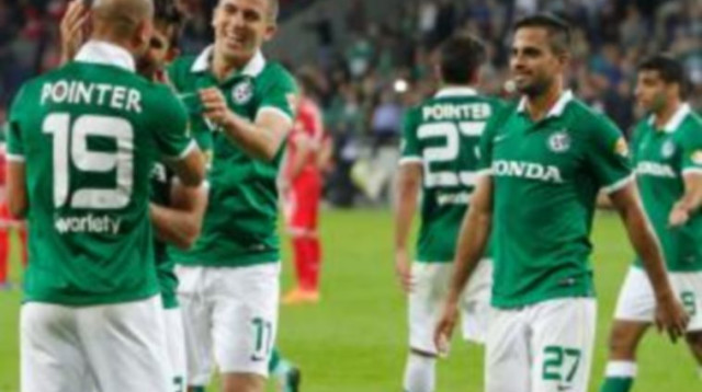 מכבי חיפה חוגגת (צילום: ערן לוף)