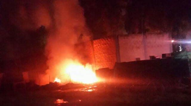 השריפה בבסיס סירקין (צילום: אלוני מור)