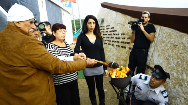 הטקס לזכר הנספים באסון הכרמל (צילום: דוברות המשרד לביטחון פנים)