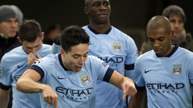 נאסרי ומנצ'סטר סיטי חוגגים  (צילום: רויטרס)