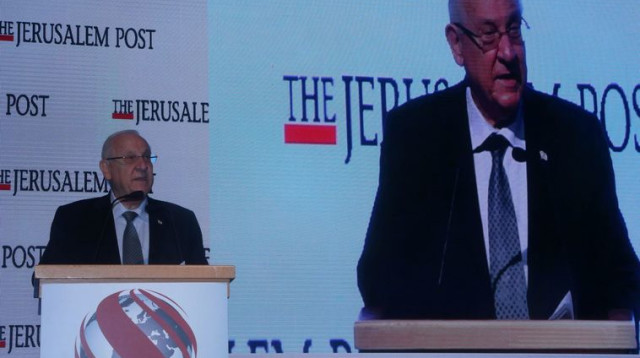 ריבלין נואם בכנס הדיפלומטים (צילום: מרק ישראל סלם)