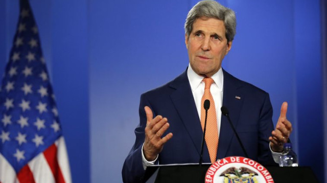 ג'ון קרי, שר החוץ האמריקני, בביקור בקולומביה (צילום: רויטרס)
