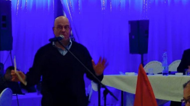 אברהם בורג במועצת חד"ש (צילום: טל שניידר)