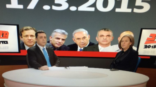 בן כספית וציפי לבני באולפן הבחירות (צילום: מעריב אונליין)