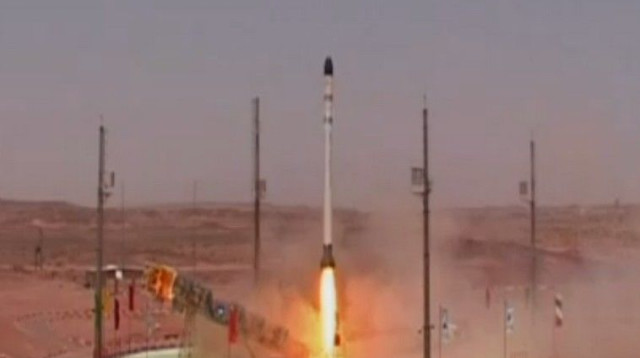 שיגור הלוויין האיראני (צילום: התקשורת האיראנית)