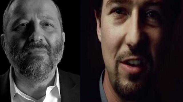 אדוארד נורטון ואריה דרעי (צילום: יוטיוב)