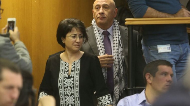 חנין זועבי מגיעה לדיון בוועדות הבחירות (צילום: מרק ישראל סלם)